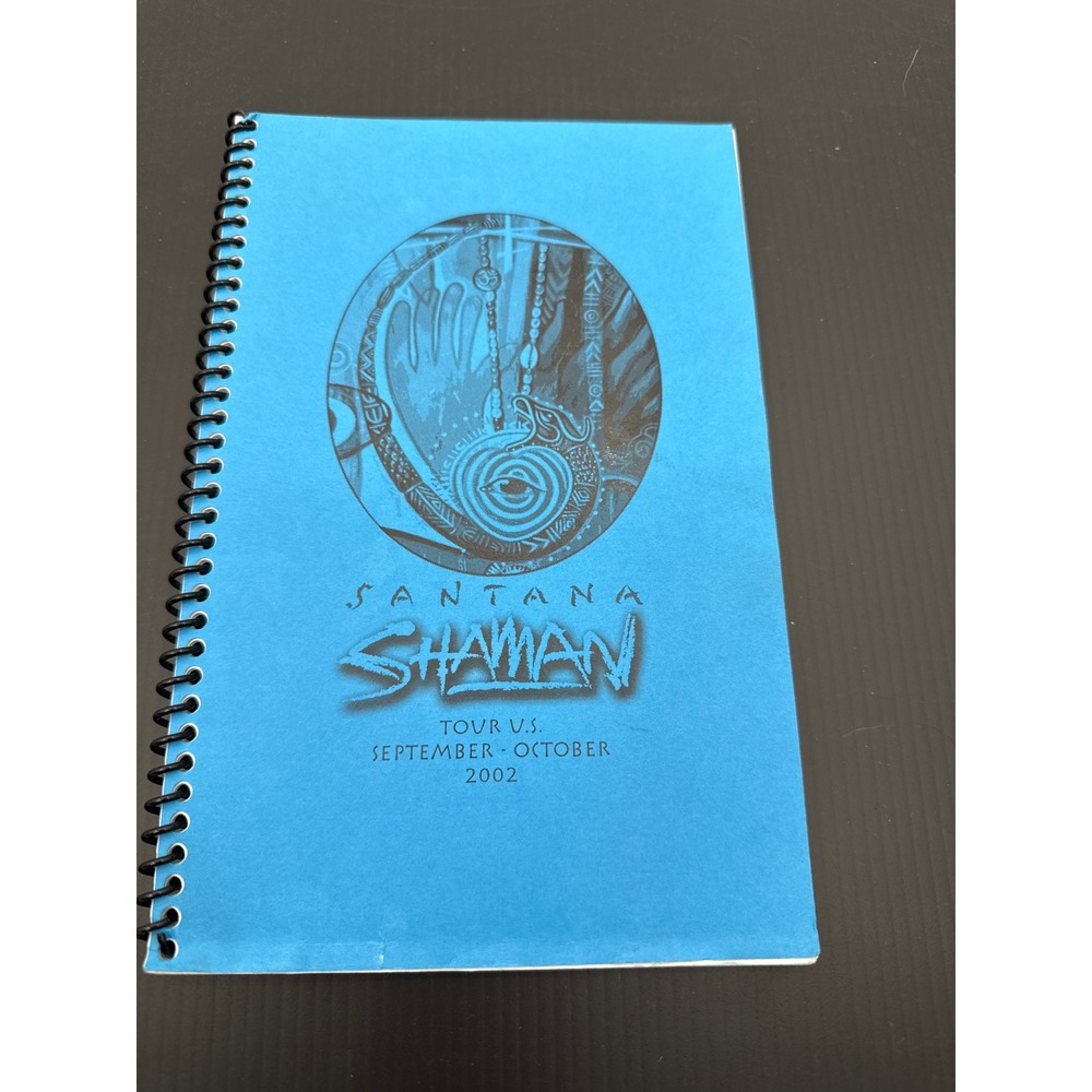 Santana Shaman Tour 2002 U.S. Itinerary Book Band Crew Only Spiral Bound Blue